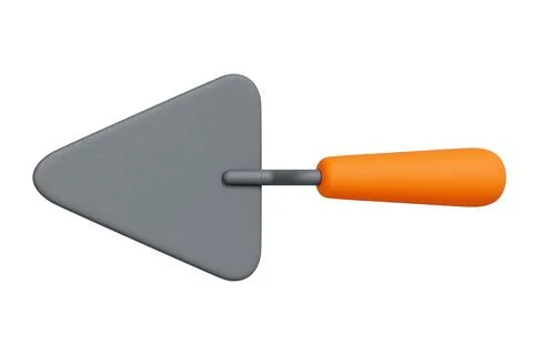3D Render of Masonry Trowel with Orange Handle Isolated on White Background Ilustración de archivo