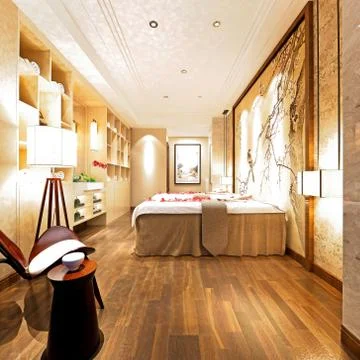 3D Render of Massage Room Stock Illustration