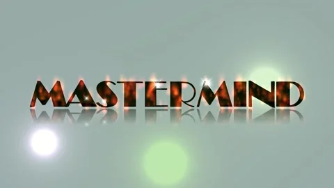 3D render of mastermind text with glowing lights creating business concept Stock Footage 334446668