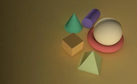 A 3d render of maths shape Stock Illustration