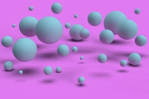 3d render. Matte bubbles on a pink background. Stock Illustration