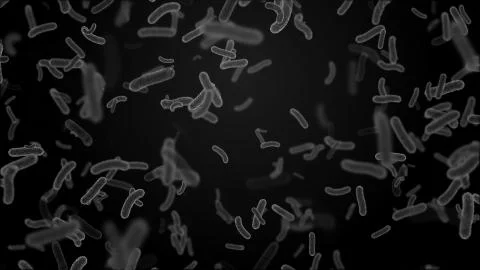 3d render medical background with microbes. Micro world of abstract bacterias Stock Illustration