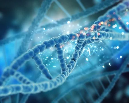 3D render of a medical DNA background Stock Illustration