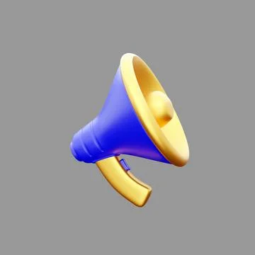 3d render megaphone, speaker, broadcast, share icon. 3d colorful illustration 스톡 일러스트