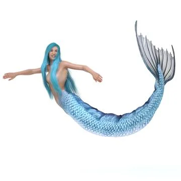 3D render: a mermaid creature ,isolated Stock Illustration