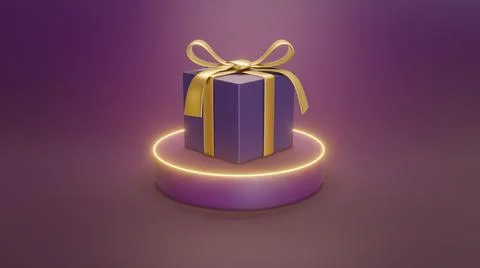 3D Render Merry Christmas and Happy New Year. Xmas present Stock Illustration