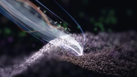 3D Render A mesmerizing 3D render of a dynamic, ethereal scene featuring Vídeo Stock 340297399