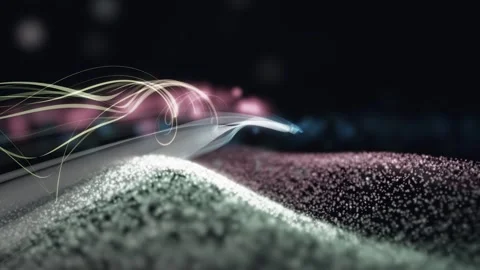 3D Render A mesmerizing 3D render video featuring luminous, flowing light trails Stock Footage 340297410