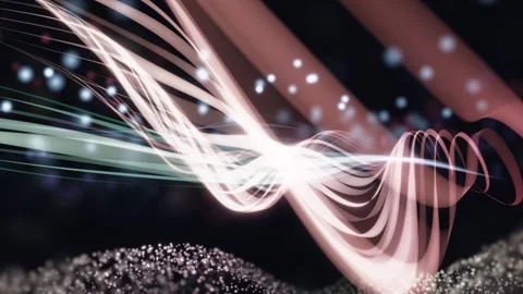 3D Render A mesmerizing 3D render video featuring elegant ribbon-like light 库存影片 340297419