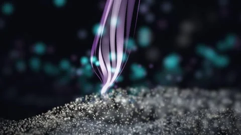 3D Render A mesmerizing 3D render video featuring a vertical column of Vídeo Stock 340297433