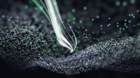 3D Render A mesmerizing 3D render video showcasing a luminous, ethereal scene Stock Footage 340297449