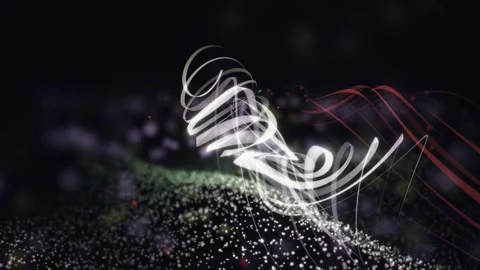 3D Render A mesmerizing 3D render video unfolds against a deep, velvety black Stock-Footage 340297459