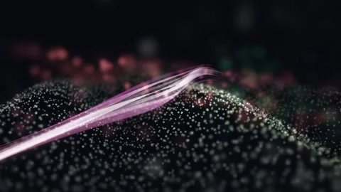 3D Render A mesmerizing 3D render featuring a dynamic ribbon of light moving Stock Footage 340297461