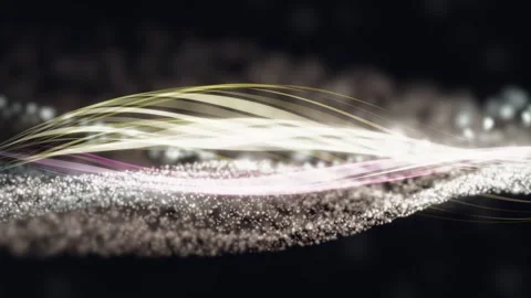 3D Render A mesmerizing 3D render video unfolds against a deep, velvety black Stock Footage 340297472