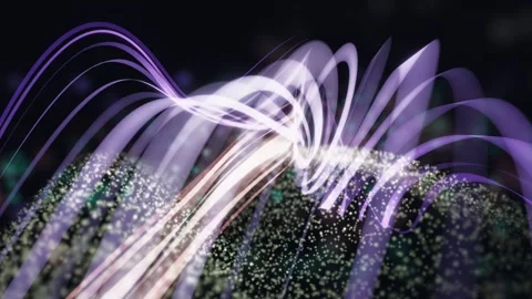 3D Render A mesmerizing 3D render video captures a dynamic, ethereal scene with Stock Footage 340297507