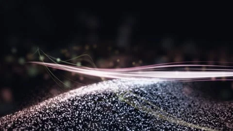 3D Render A mesmerizing 3D render video featuring luminous, flowing light trails Stock Footage 340297516