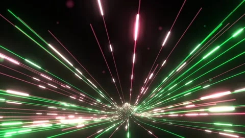 3D render A mesmerizing 3D render video depicting a dynamic, abstract light Stock Footage 340300224