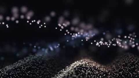 3D Render A mesmerizing 3D rendering showcasing dynamic, undulating particles Stock Footage 340297506