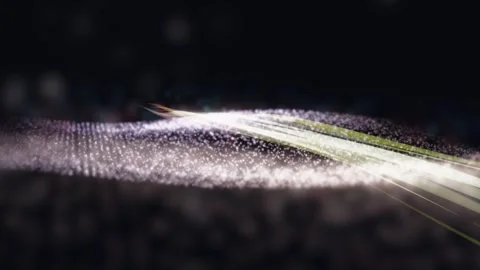 3D Render A mesmerizing, abstract 3D render video featuring luminous, flowing Stock-Footage 340297401
