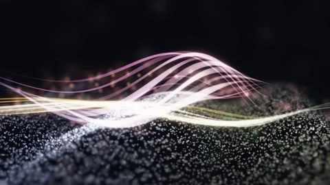3D Render A mesmerizing abstract video featuring luminous, flowing light trails Stock Footage 340297446