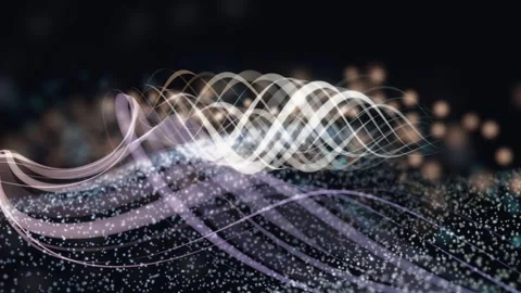 3D Render A mesmerizing cosmic landscape unfolds in a continuous, ethereal 3D Stock Footage 340297509