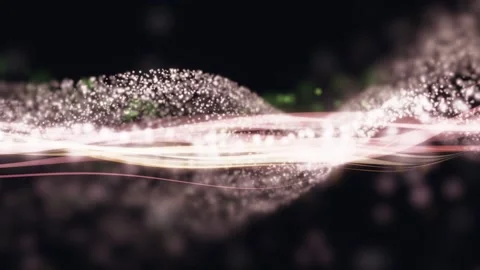 3D Render A mesmerizing display of luminous waves that gracefully undulate Stock Footage 340297413