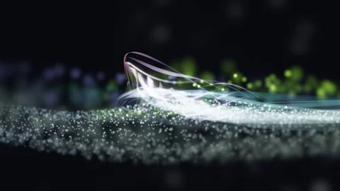 3D Render A mesmerizing, ethereal video sequence unfolds against a deep, velvety Vídeo Stock 340297452