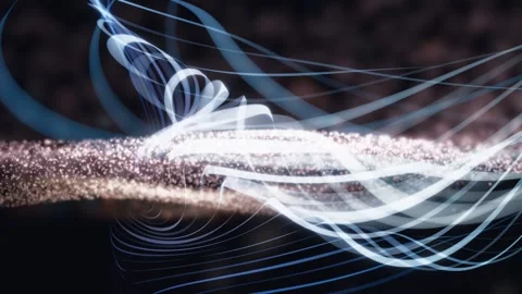 3D Render A mesmerizing sequence of ethereal light trails appearing to be made Stock Footage 340297441