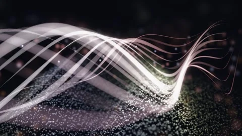 3D Render A mesmerizing video featuring ethereal, luminous ribbons of light Stock Footage 340297517