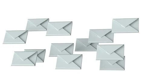3D render of message online chat icons - Social Text Concept Stock Illustration