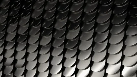 3d render metal background. Complex bended surface covered with a lot of refl Stock Illustration