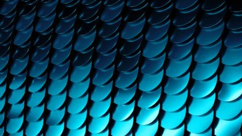 3d render metal background. Complex bended surface covered with a lot of refl Stock Illustration