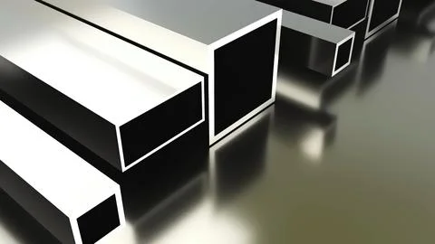 3d render Metal Bars Stock Illustration