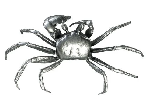3D render of Metalic Crab top view isolated on white Stock Illustration