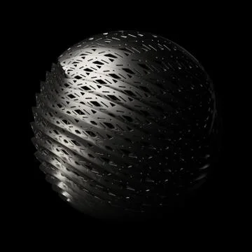 3d render metall background. Displacement surface. Random patterns extruded f Stock Illustration