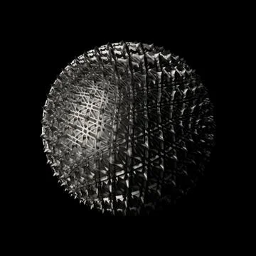 3d render metall background. Displacement surface. Random patterns extruded f Stock Illustration