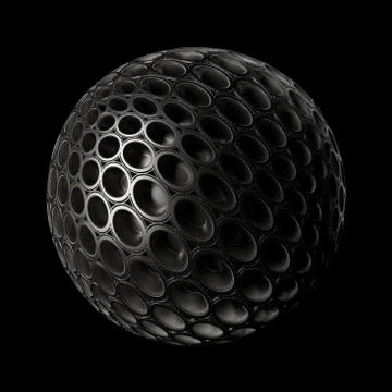 3d render metall background. Displacement surface. Random patterns extruded f Stock Illustration