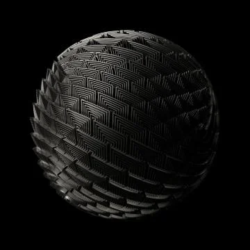 3d render metall background. Displacement surface. Random patterns extruded f Illustrazione stock