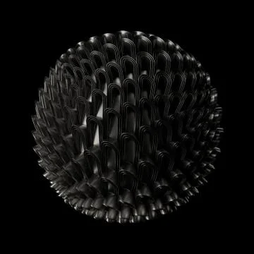 3d render metall background. Displacement surface. Random patterns extruded f Stock Illustration