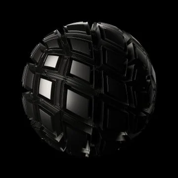 3d render metall background. Displacement surface. Random patterns extruded f Stock Illustration