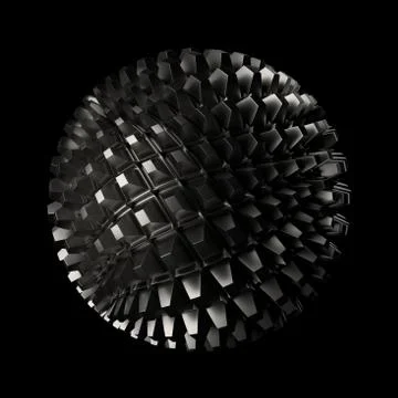 3d render metall background. Displacement surface. Random patterns extruded f Stock Illustration