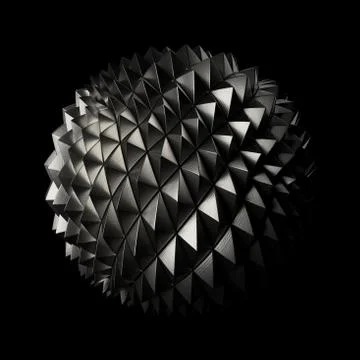 3d render metall background. Displacement surface. Random patterns extruded f Stock Illustration