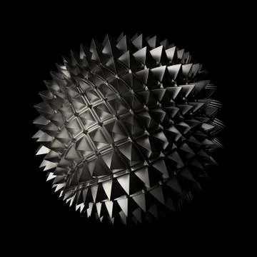 3d render metall background. Displacement surface. Random patterns extruded f Stock Illustration