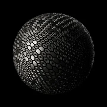 3d render metall background. Displacement surface. Random patterns extruded f Stock Illustration