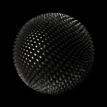 3d render metall background. Displacement surface. Random patterns extruded f Stock Illustration