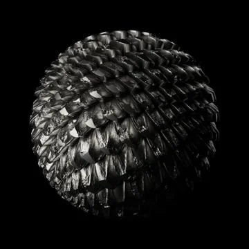 3d render metall background. Displacement surface. Random patterns extruded f Stock Illustration