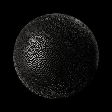 3d render metall background. Displacement surface. Random patterns extruded f Illustrazione stock