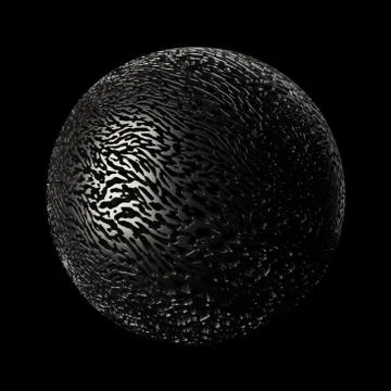 3d render metall background. Displacement surface. Random patterns extruded f Stock Illustration