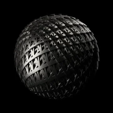 3d render metall background. Displacement surface. Random patterns extruded f Stock Illustration