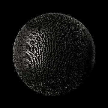 3d render metall background. Displacement surface. Random patterns extruded f Stock Illustration